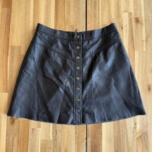 Muubaa Holland Black Leather Mini Skirt US 10